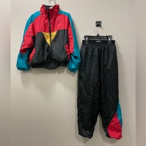 Members Only Vintage Color-Block Nylon Tracksuit Set